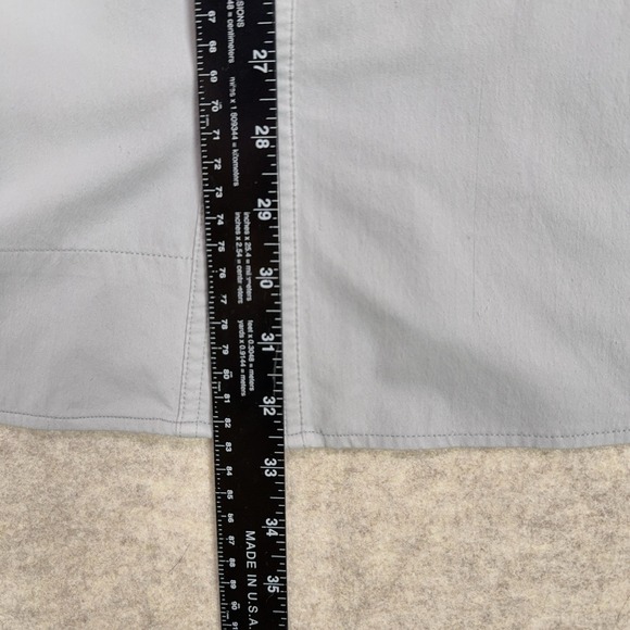 Poncho Shirt Mens 2XL Gray Peal Snap Pockets Vented Button Up Lightweight Fish - Picture 9 of 11